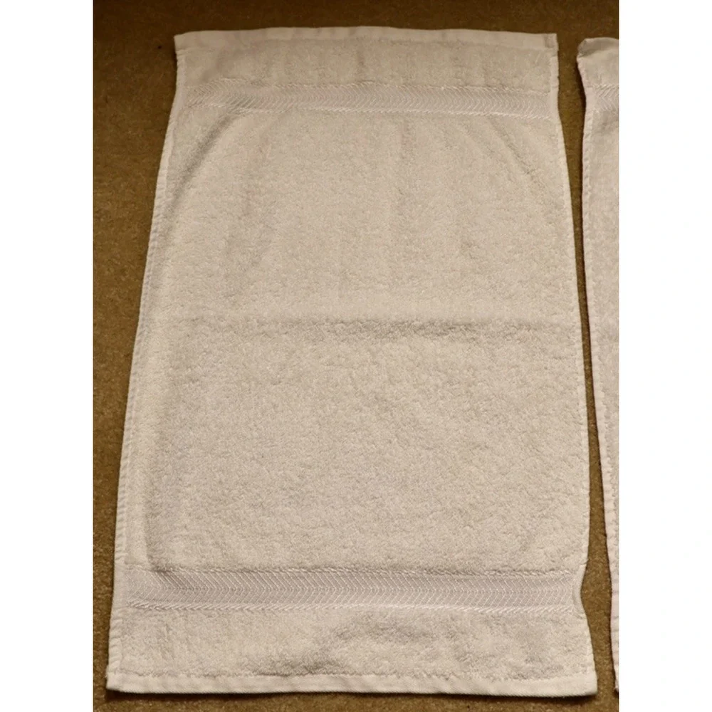 Bath Hand Towel Set of 2 Luxury Solid Off-White Conker 24x15